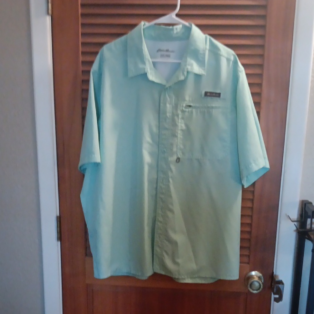 Eddie Bauer Green Casual Button Down Shirt